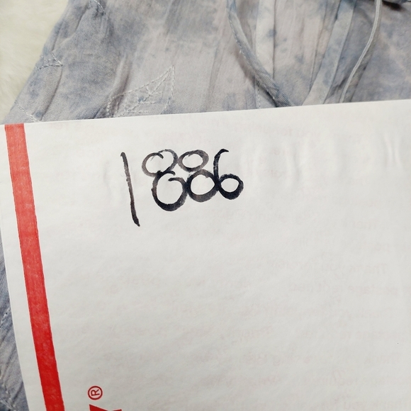 J Jill Blue Tie Dye Embroidered Long Sleeve Drawstring Blouse P1886 - Picture 6 of 6